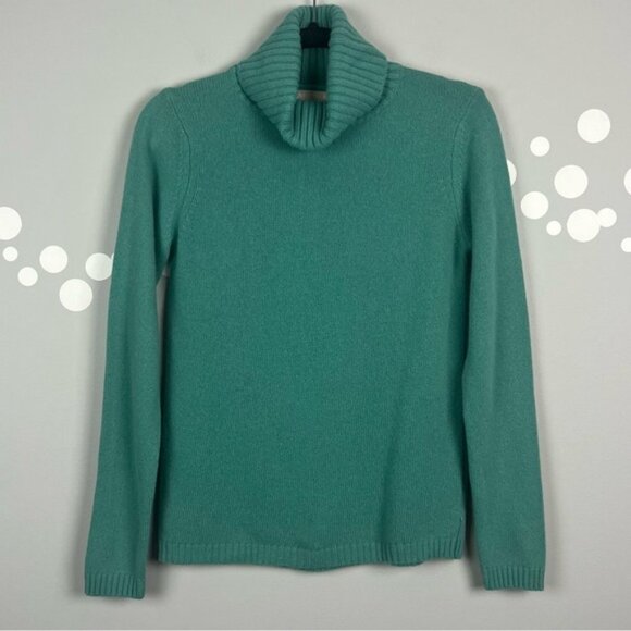 NWT Benetton Green Turtleneck Wool Cashmere Bend Size S - Picture 1 of 7